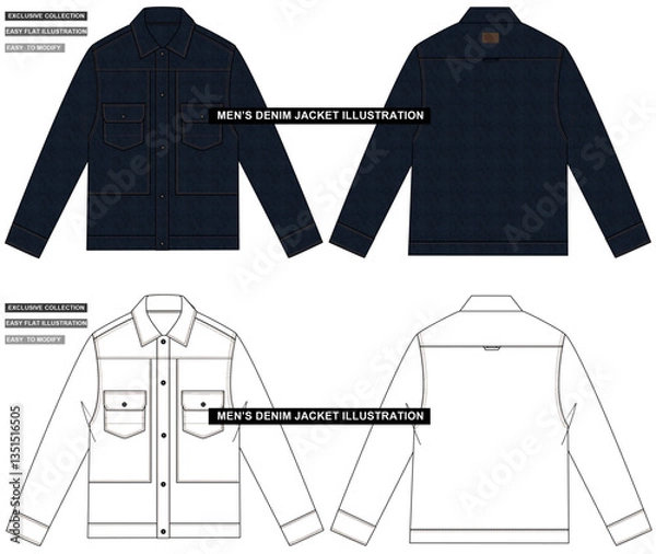 Obraz MEN DENIM JACKET vector