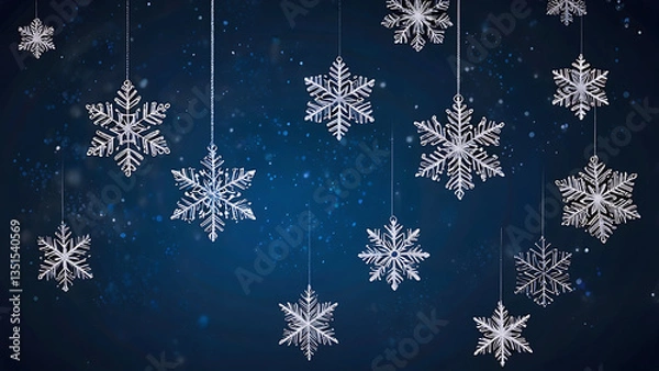 Obraz Snowflakes on a blue background