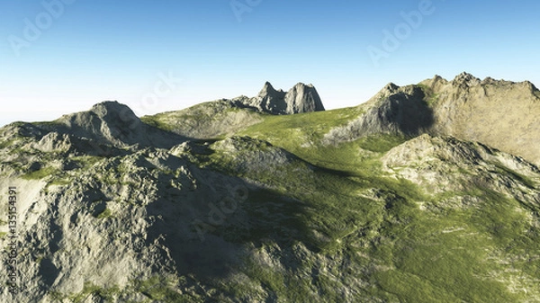 Obraz 3d illustration  alpine landscape