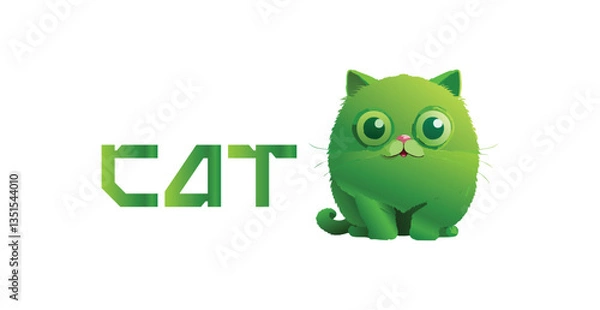 Obraz 3D Cat vector illustration cat logo icon cute kitty