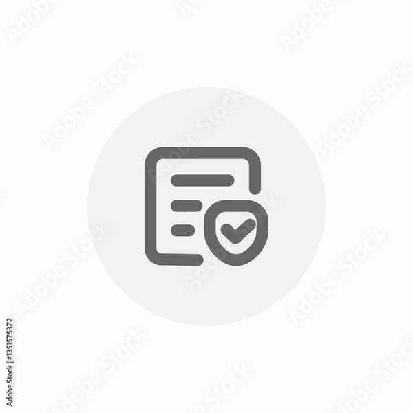 Fototapeta Document security verification icon vector sign