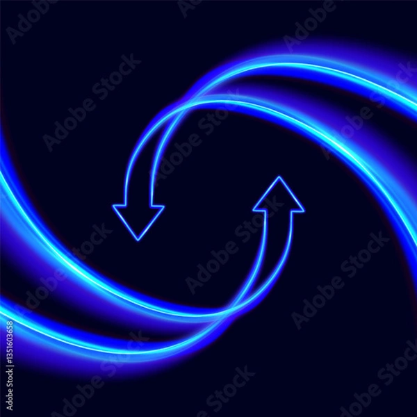 Obraz Update Software. Synchronization icon. Upgrade computer program version concept. Circulation arrows in motion. Two arrows go round. Exchange and money transfer.