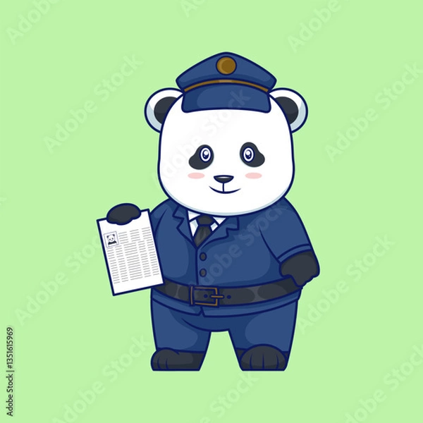 Obraz Panda Officer with Document