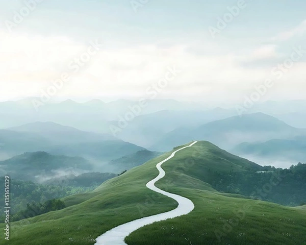 Obraz Winding Road Mountain Sunrise.