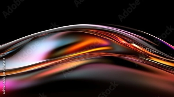 Fototapeta Abstract fluidic form, vibrant colors, smooth curves