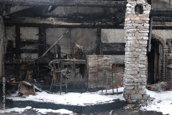 Obraz Abgebranntes Gebäude