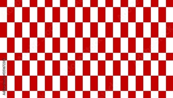Fototapeta Red and white checkerboard seamless pattern background. Classic red and white checkerboard pattern, seamless and repetitive