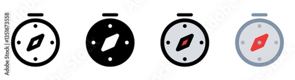 Fototapeta Modern compass icon with simple and stylish design. Ideal for navigation, travel and outdoor adventure apps.