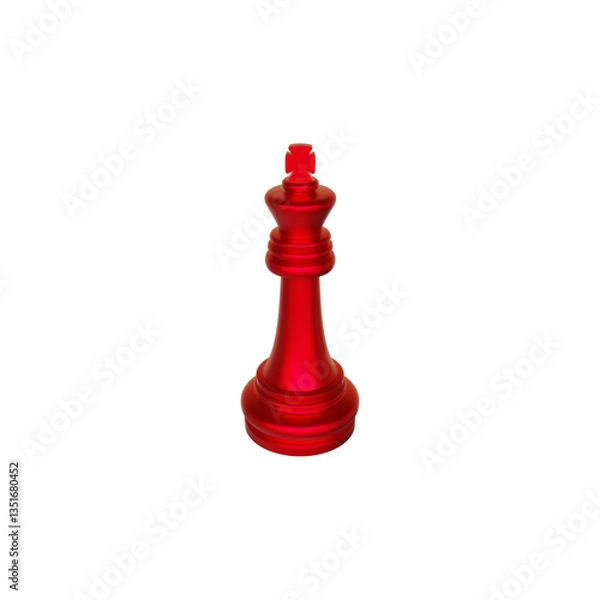 Obraz red chess king on white