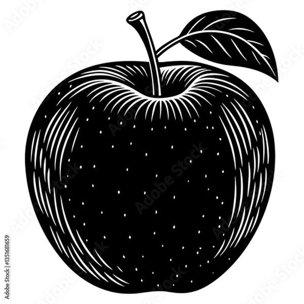 Obraz Apple silhouette vector illustration 