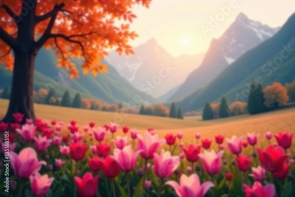 Obraz Abstract blurred landscape, perfect for product display, design, subtle