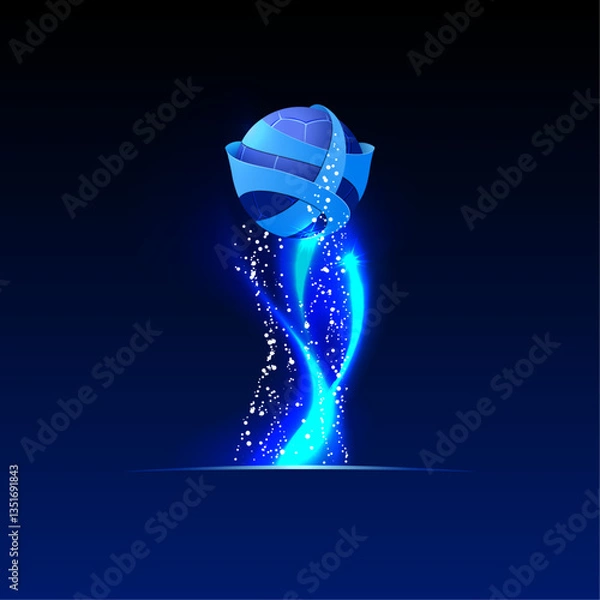 Fototapeta Abstract game trophy background, award banner, soccer cup