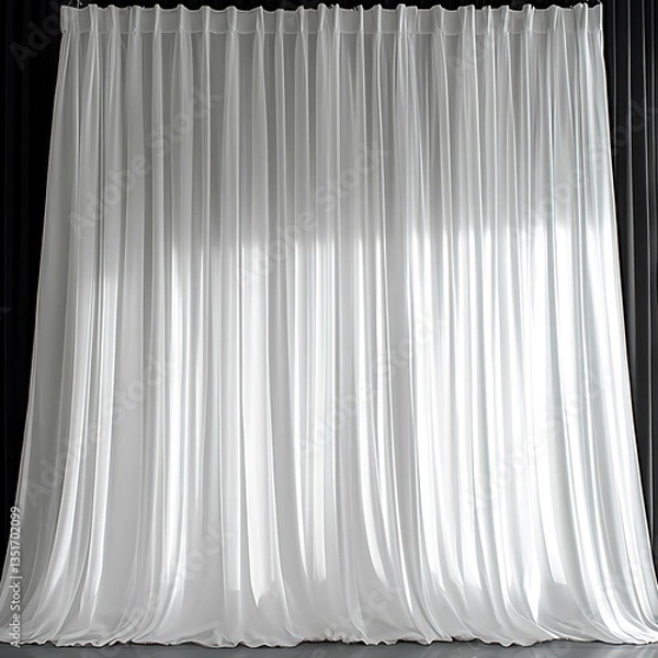 Obraz Elegant white sheer curtains hanging in front of a window