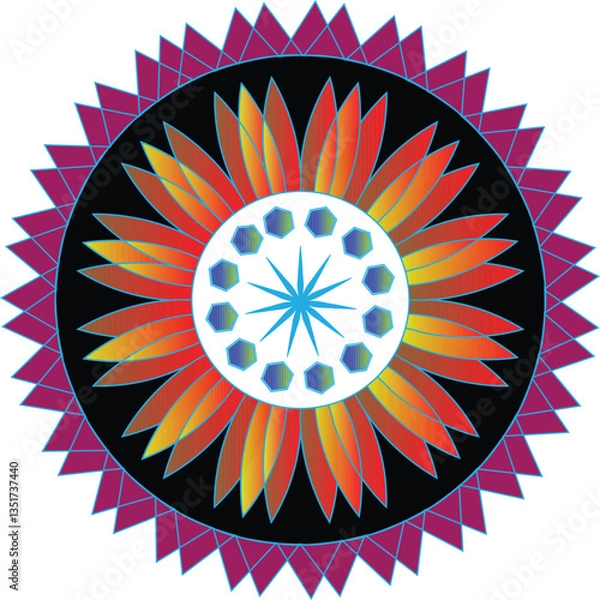 Obraz vector illustration of a wheel of the sun