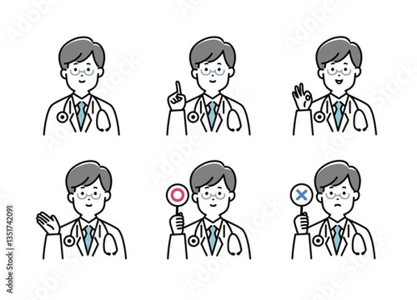 Obraz 医者の表情セット