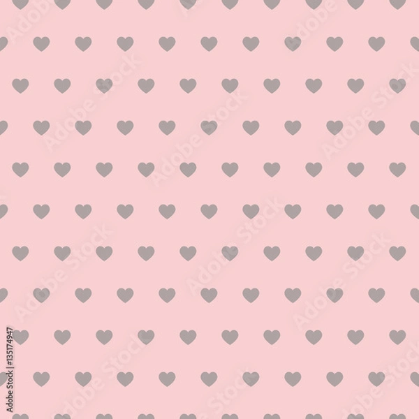 Fototapeta Seamless polka pattern with hearts. Vector