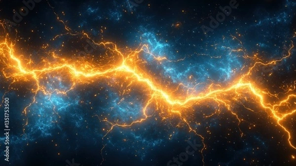 Fototapeta Abstract energy dual lightning cosmic background
