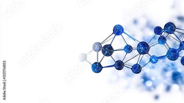Obraz Abstract Blue Geometric Shapes On White Background