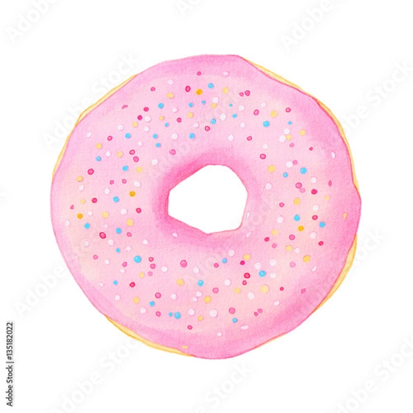 Obraz Akwarela ilustracja pączek lub pączek
