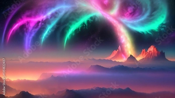 Obraz sunset in the mountains