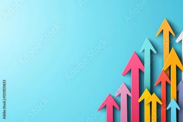 Fototapeta Colorful arrows displaying vibrant designs that represent direction, creativity, and dynamic energy in visual communication