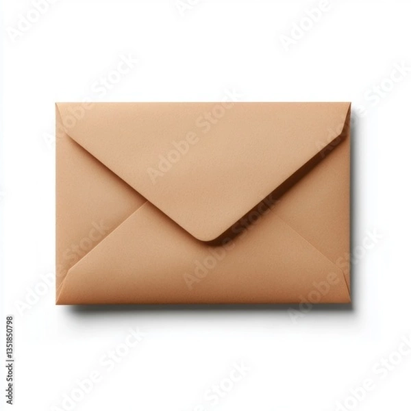 Fototapeta An ordinary paper envelope, an isolate on a clean white background 