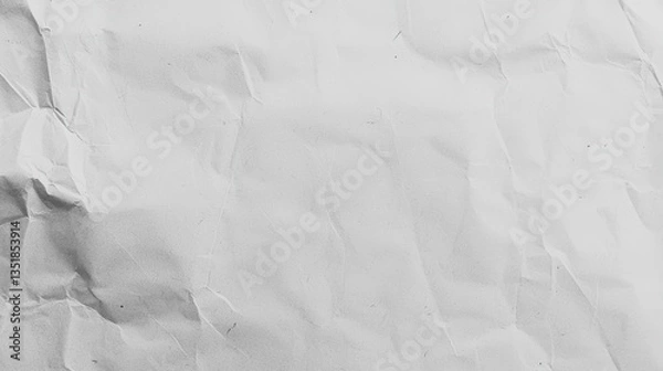 Fototapeta Crumpled White Paper Background for Textures and Design Projects, Minimalist Aesthetic