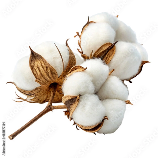 Fototapeta Cotton on a transparent background