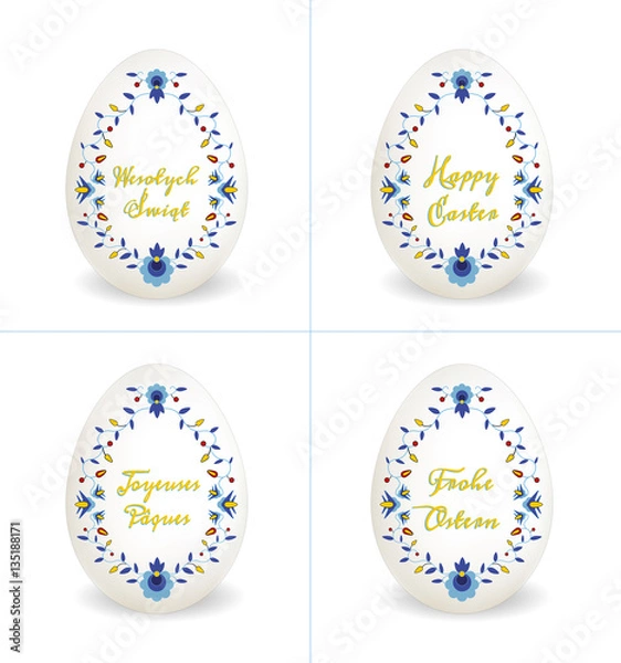 Obraz Happy Easter Eggs - 4 language versions