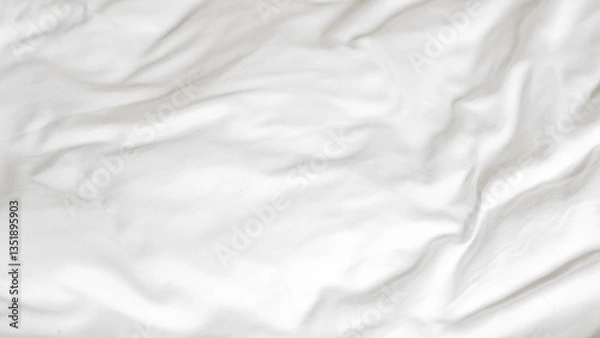Fototapeta White bedsheet and duvet background with soft textures and minimal style.