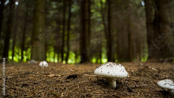 Obraz white toadstool in the forest