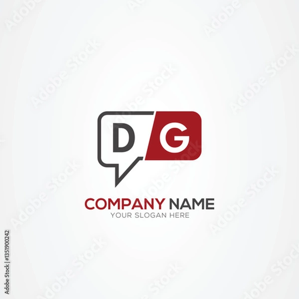 Fototapeta Letter DG GD tech logo, chat design, communication, robot logo design Vector