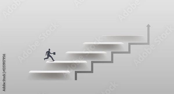 Obraz A man runs up the stairs. New ideas, discoveries and opportunities in making business decisions.
Vector image