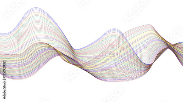 Obraz Abstract colorful wave vector banner template dynamic flowing wave lines design element. Technology abstract lines on white background.