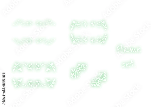 Fototapeta グラデーションの縁取りをした手描き装飾枠セット。（CS6)