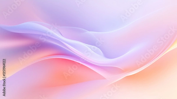 Obraz Soft flowing abstract waves in pastel and rainbow gradients on clean white backgrounds
