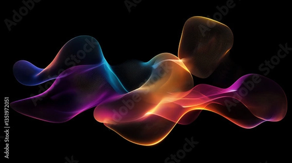 Fototapeta Colorful Abstract Fractal Background with Smoke and Flowing Waves