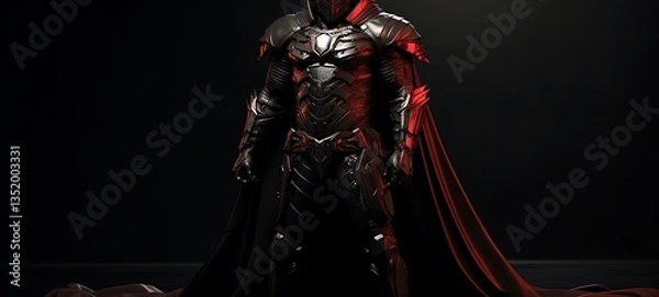 Fototapeta beauty vampire with an armoured shield Diamond hard, ai generative