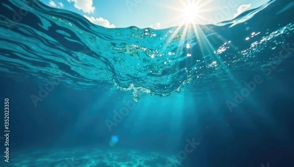 Obraz Subtle wave pattern forming an underwater scene, underwater, nature, element