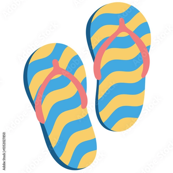 Obraz flip flop handrawn flat style illustration