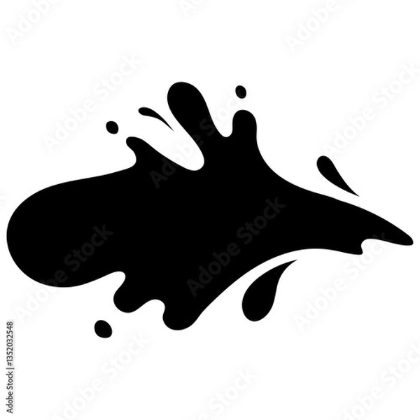 Fototapeta water splash flat side splash handrawn solid style illustration