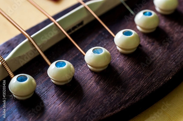 Fototapeta Closeup Of Part Of Acoustic Guitar Shallow Depth Of Field