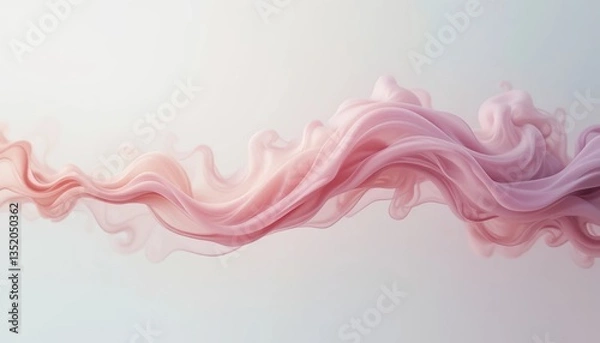 Fototapeta Flowing pink abstract design digital art scene smooth textures minimalist environment aesthetic perspective creative concept for visual appeal