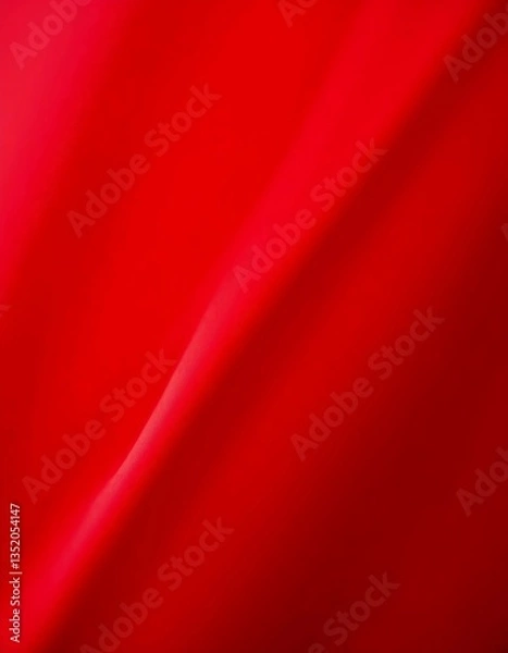 Obraz Silk fabric in a bold red hue flows effortlessly in soft waves, catching light with every curve, creating a captivating display of texture and color, ideal for elegant decor Generative AI
