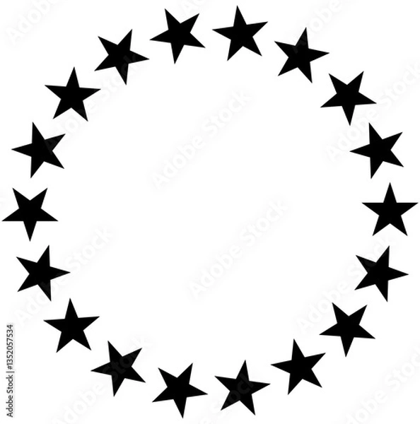 Fototapeta 18 stars organized in a circle, a round formed by vector 18 assets stars shaped.