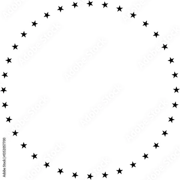 Fototapeta 36 stars organized in a circle, a round formed by vector 36 assets stars shaped.