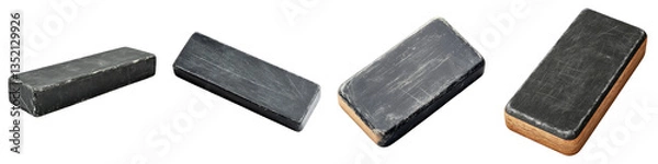 Obraz Chalkboard eraser isolated on transparent background. PNG , Set of