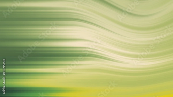 Obraz Abstract Green and Yellow Waves Creating a Serene Fluid Motion Effect