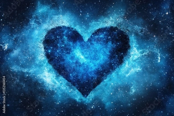 Fototapeta A cosmic depiction of a heart amidst the expansive universe