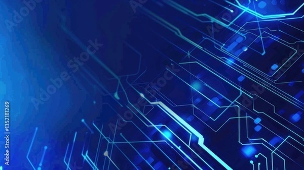Fototapeta Abstract picture chip on complex circuit with digital technology style design and the electric light graphic show electronic components represent about processor algorithm process on computer. AIG53.